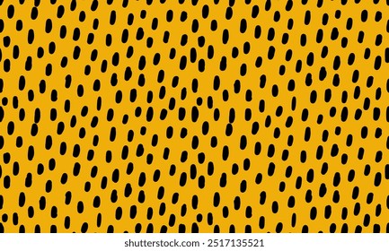 Simple small dash seamless pattern. Hand drawn noise texture on yellow background.