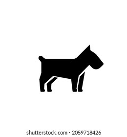 Simple small dog glyph icon. Clipart image isolated on white background