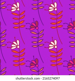 Simple small flower seamless pattern. Cute floral wallpaper. Doodle plants endless wallpaper. Design for fabric, textile print, wrapping, cover. Vector illustration