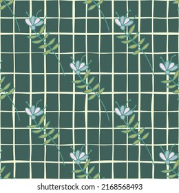 Simple small flower seamless pattern. Cute floral wallpaper. Doodle plants endless wallpaper. Design for fabric, textile print, wrapping, cover. Vector illustration