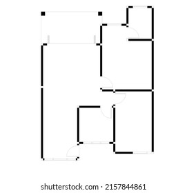 Simple Small House Plan Sketch Stock Vector (Royalty Free) 2157844861 ...