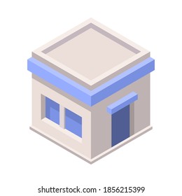 Simple small shop isometric design graphic. Vector illustration Eps 10