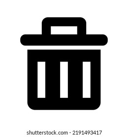 Simple Small Trash Can Icon. Vector.