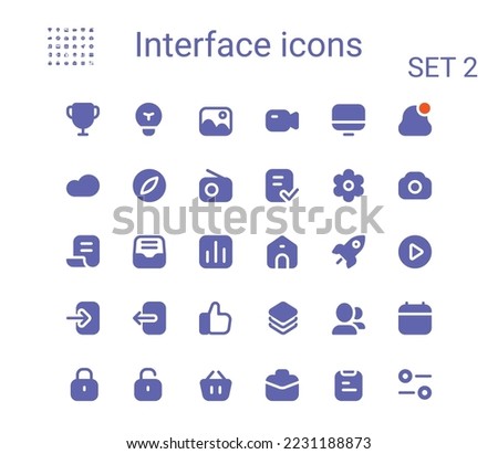 Simple small ui solid icons set. Rounded mini vector icons. Pixel perfect.