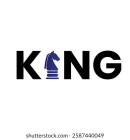 Simple and smart logo design word king with chess 