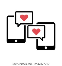Einfaches Smartphone-Dating-App-Symbol. Vektor.