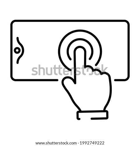 A simple smartphone finger touch icon for your projects. Vector illustration with editable stroke.