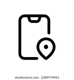 Simple Smartphone icon combine with a Placeholder on it. The icon can be used for: websites, print templates, presentation templates, illustrations, etc.