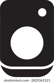 Simple smartphone icon featuring a circular camera and speaker in a modern design style