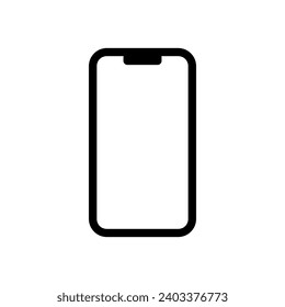 simple smartphone icon. The front of the smartphone looks blank. Smartphone camera front view