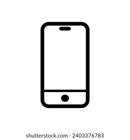 simple smartphone icon. The front of the smartphone looks blank. Smartphone camera front view