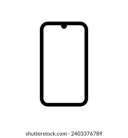 simple smartphone icon. The front of the smartphone looks blank. Smartphone camera front view