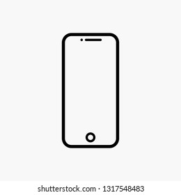 simple smartphone icon - outline vector graphic