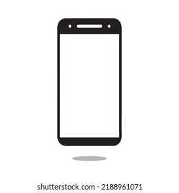 ilustración simple del vector de iconos de smartphone. Teléfono móvil blanco y negro transparente.