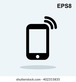 Simple smartphone icon, vector illustration. Mobile phone icon isolated. Phone logo for web, design, advertising, printing. Smart phone calls. Smartphone signal. Little smartphone. Smart phone.