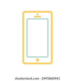 Ilustración simple del smartphone con el fondo blanco