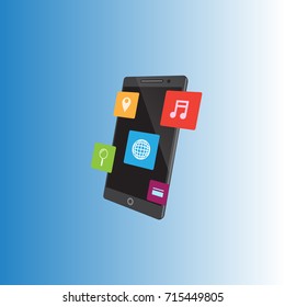 Simple smartphone internet, The Internet of things, concept for smartphone services. Illustration eps 10