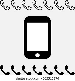 Simple Smartphone or Mobile Phone Icon Isolated. Vector Logo for Web, Design, Advertising, Printing