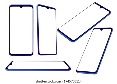 Simple smartphone mockup cellphone frame with blank display mobile device concept flat vector illustration isolated on white background