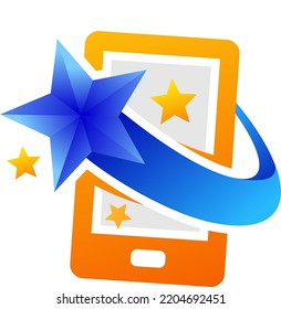 Simple Smartphone Star Logo Design