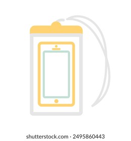 Simple smartphone and waterproof case illustration