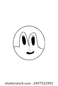 A simple smile character black line