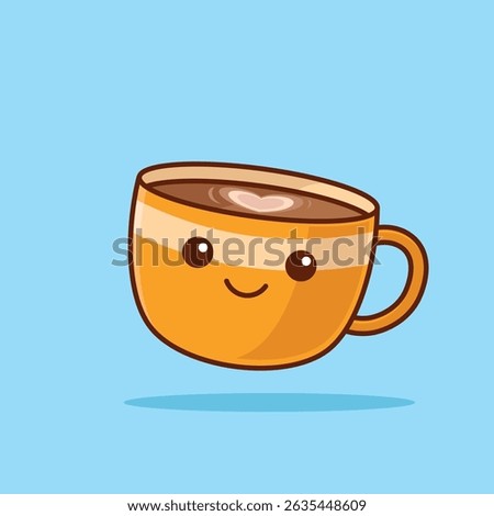 Simple Smile and a Cup of Espresso cartoon vector illustration Collection of Drink concept icon isolated