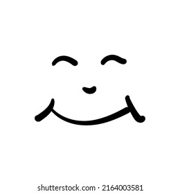 simple smile face doodle cartoon vector icon design element