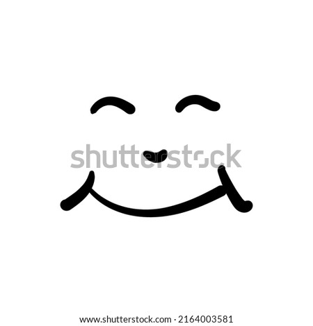 simple smile face doodle cartoon vector icon design element