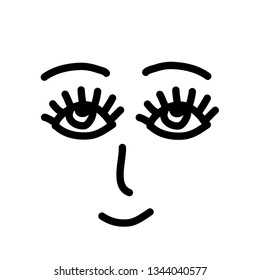 Simple smile face. Open eyes. Vector illustration.