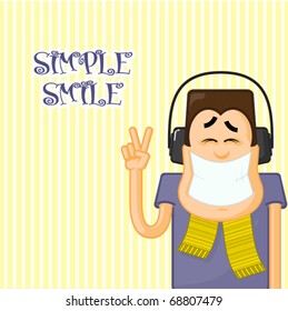 Simple smile Greeting card. Vector