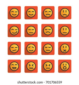 Simple smiley icon set - vector, editable