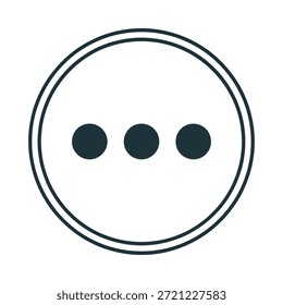 Emoticono de cara sonriente simple con tres puntos