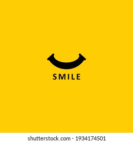 simple smiling flat icon logo