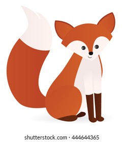 Simple Smiling Fox Stock Vector (Royalty Free) 444644365 | Shutterstock