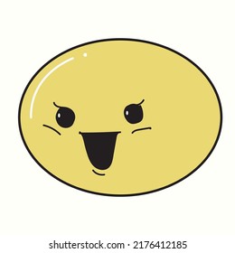 icono sonriente simple, sonrisa dulce muy feliz, vector sonrisa