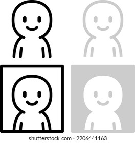 Einfache Lächelnde Person Icon Set