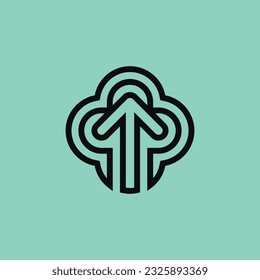 simple smoke logo with an top direction arrow