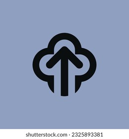 simple smoke logo with an top direction arrow
