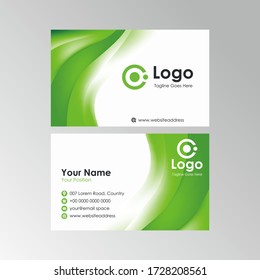 Diseño de tarjetas de negocios con estilo de onda simple y suave, plantilla de tarjeta de nombre profesional vectorial