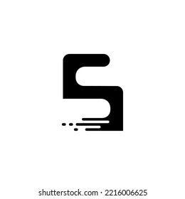 Simple Smooth Letter S or Number 5 Logo