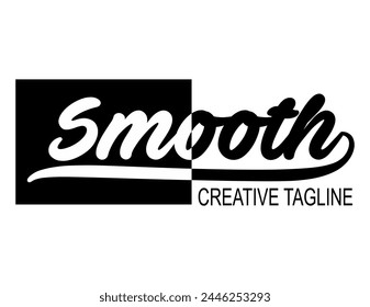 simple SMOOTH text, black and white icons, cool logo.