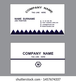 SIMPLE SMOOTH WHITE AND BLUE CORPORATE BUSINESS CARD