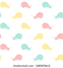 simple snails. vector seamless pattern. baby repetitive background. fabric swatch. wrapping paper. continuous print. design element for home decor, apparel, phone case, textile, cloth. pastel colors