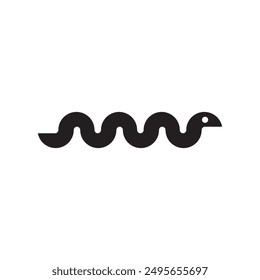 simple snake icon, vector illustration 