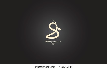 simple snake logo vector illustration. and logo alphabet ,S logo alphabet, brand for animal 