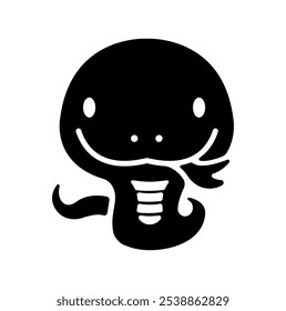 Einfache Schlange Silhouette Illustration für 2025 Neujahr Gruß