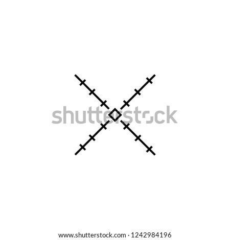 Simple sniper aiming cross icon. AR scope crosshairs.