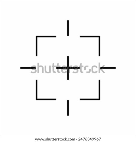 Simple sniper aiming icon. Target aim icon with plus sign in the middle.