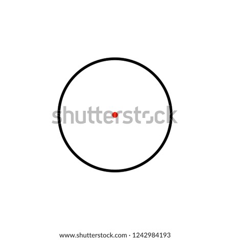 Simple sniper crosshairs with red aim dot.